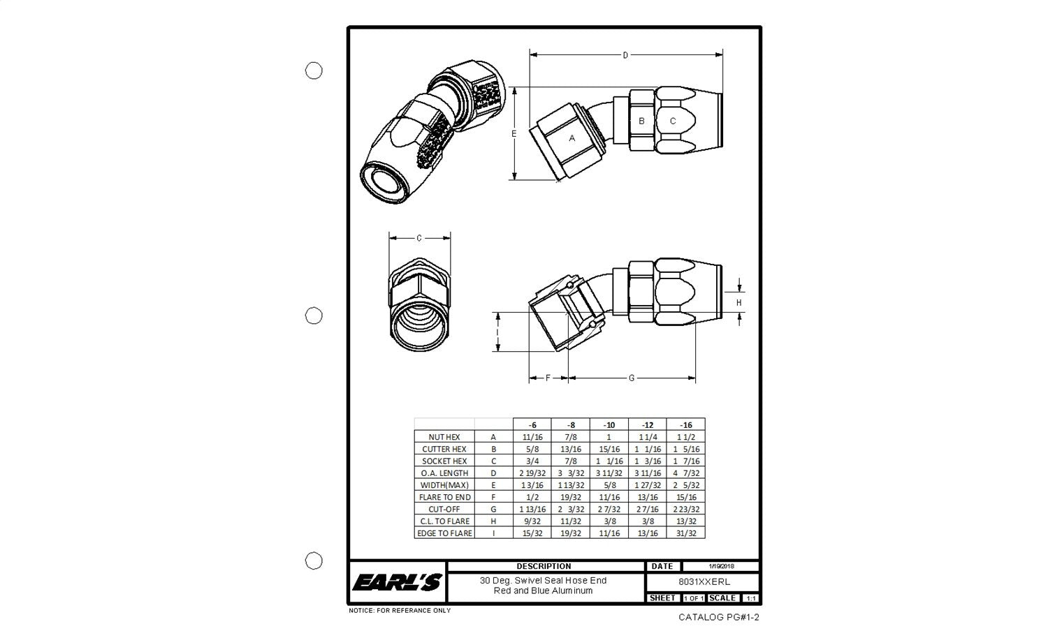 803112ERL Earl's Swivel-Seal Hose End