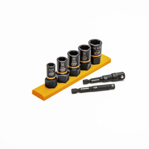 7 Pc. GEARWRENCH 1/4 & 3/8" Drive Metric Bolt Biter Impact Extraction Socket Set - 87911
