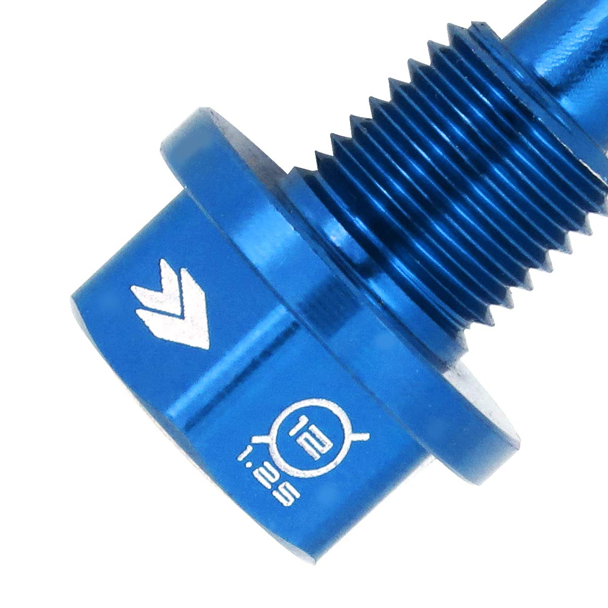 NRG Innovations Magnetic Oil Drain Plug, Engine Oil Drain Nut M14 X 1.5 Thread Size w/ Washer, Blue, T-6061 Aluminum w/ Stainless Steel Internal Magnet, NRG-NOP-200BL