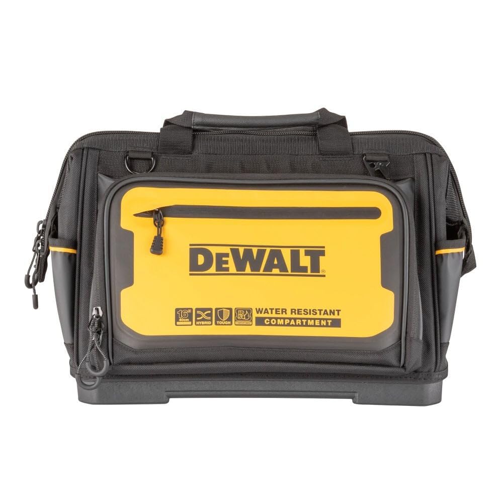 DEWALT 16-inch Tool Bag, Water Resistant, Hard Bottom, Professional Tool Tote (DWST560103)