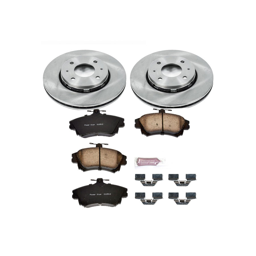 Power Stop Autospecialty KOE911 Front Replacement Brake Kit-OE Brake Rotors & Ceramic Brake Pads For Volvo S40 2000-2004, Volvo V40 2000-2004 [Model Specific]