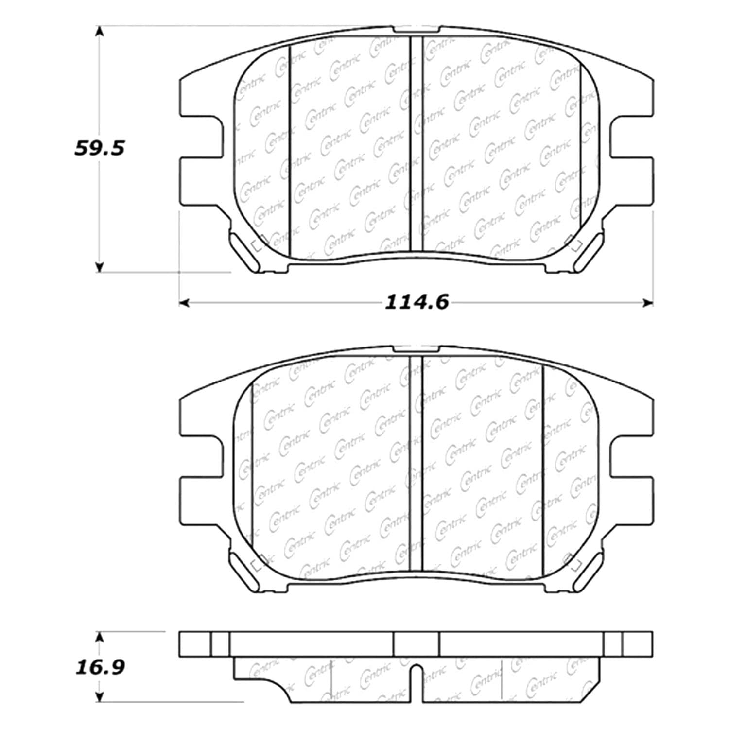 105.09300 Centric Ceramic Pads W/Hrdwr
