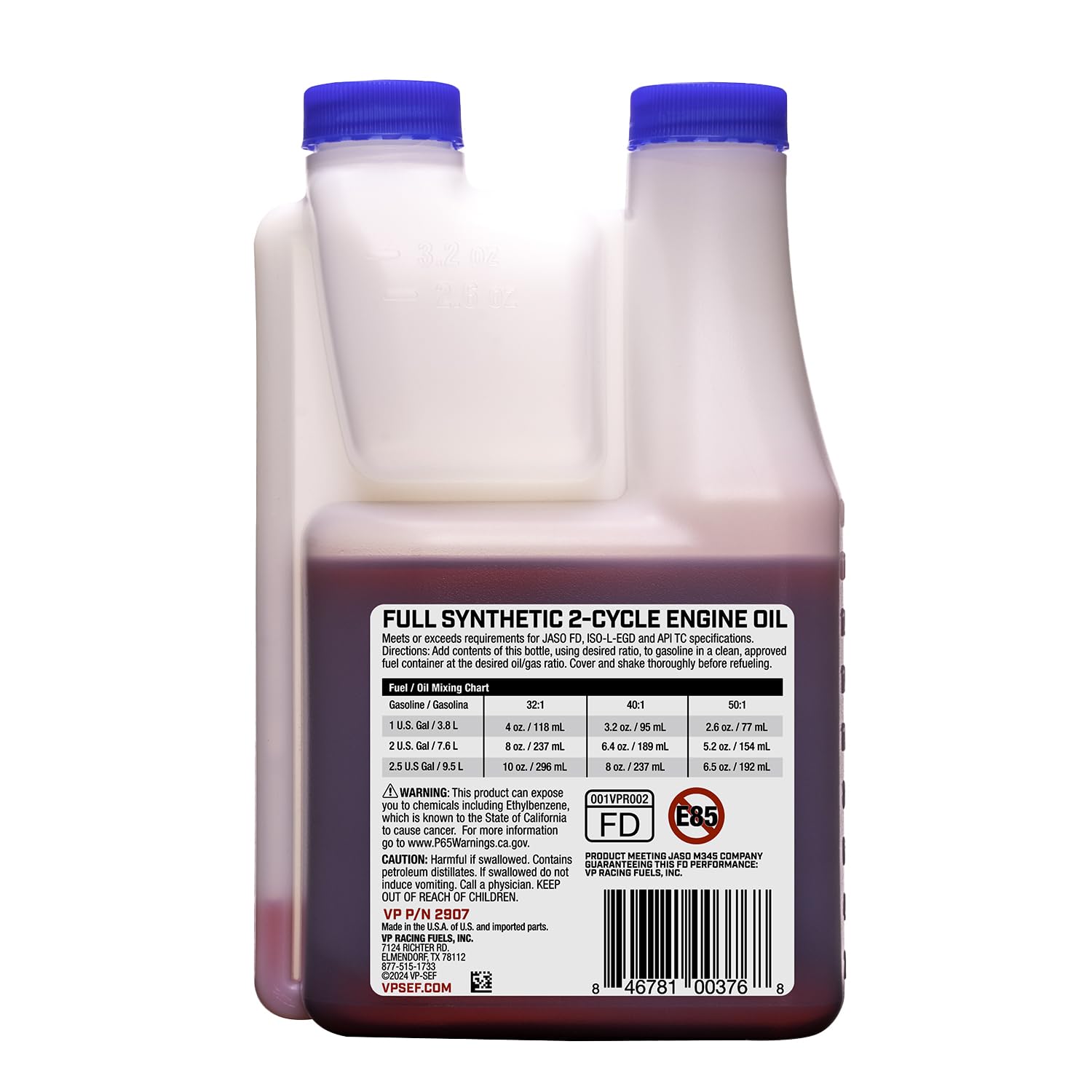 Full-Synthetic VP Racing 2907 2-Cycle Oil for Small Engines, 16 Ounce (1 Pack)