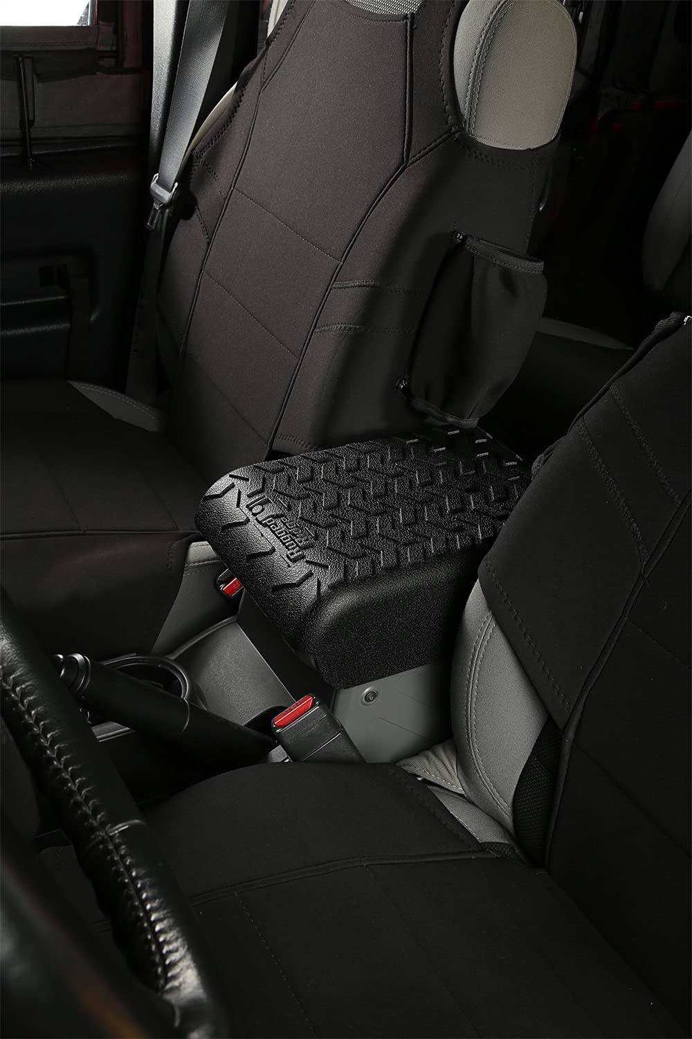Center Console Cover Rugged Ridge for Jeep Wrangler JK | Polyurethane, Black | 13107.40 | Fits 2007-2010 Jeep Wrangler JK