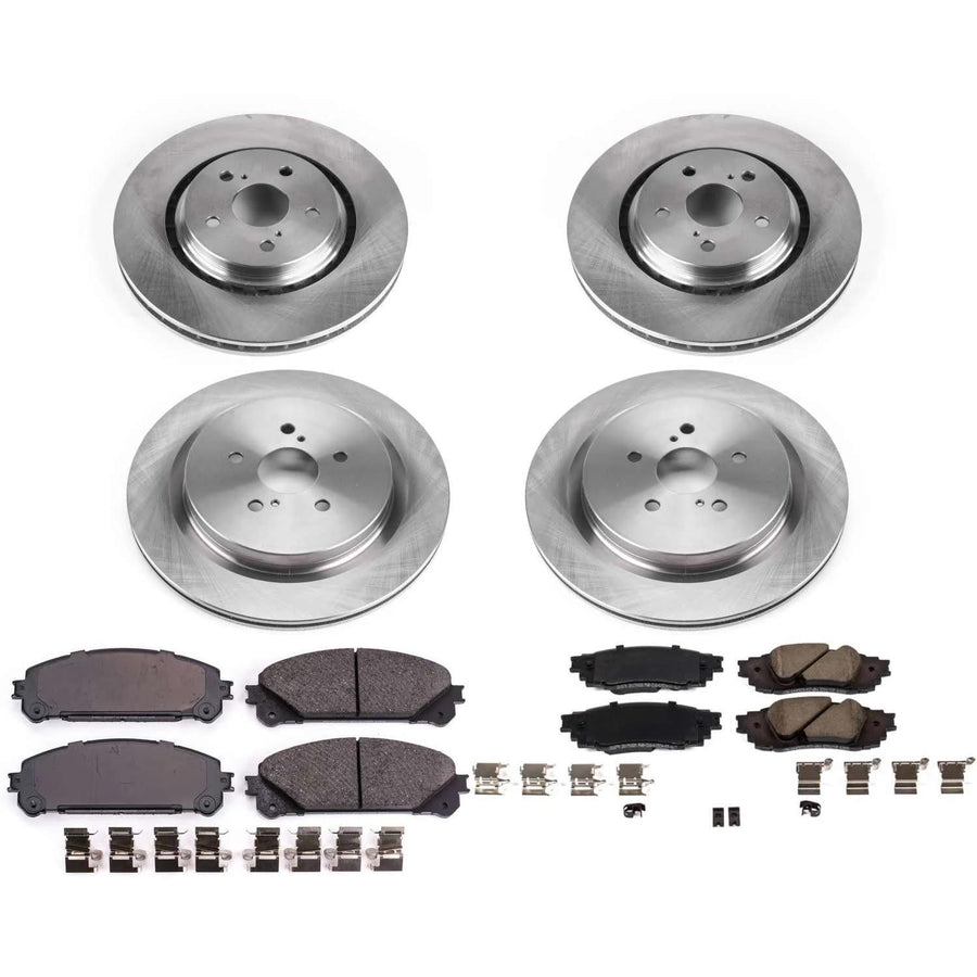 Power Stop KOE7606 Front and Rear Replacement Brake Kit-OE Brake Rotors & Ceramic Brake Pads For 2016-2022 Lexus RX350 | 2018-2022 RX350L | 2016-2022 RX450h | 2018-2022 RX450hL