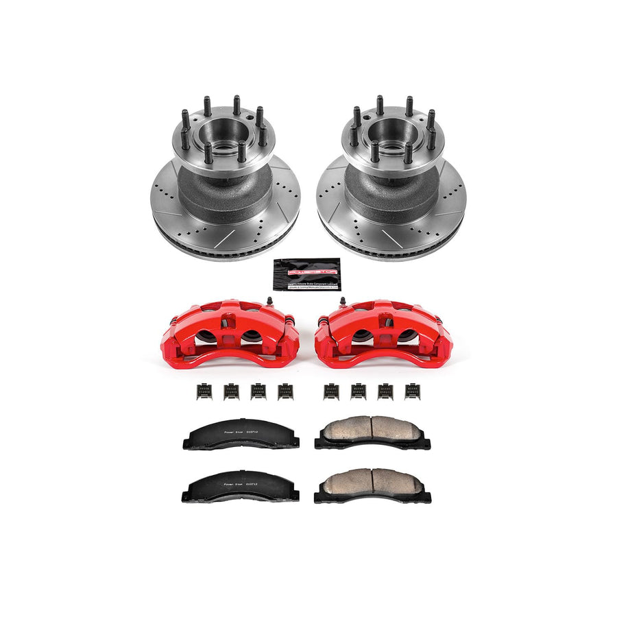 Power Stop Front Z23 Evolution Sport Brake Kit KC4717 (with Calipers) For Ford E-350 Super Duty, Ford E-350 Super Duty, Ford E-450 Super Duty, Ford E-450 Super Duty [Model Specific]