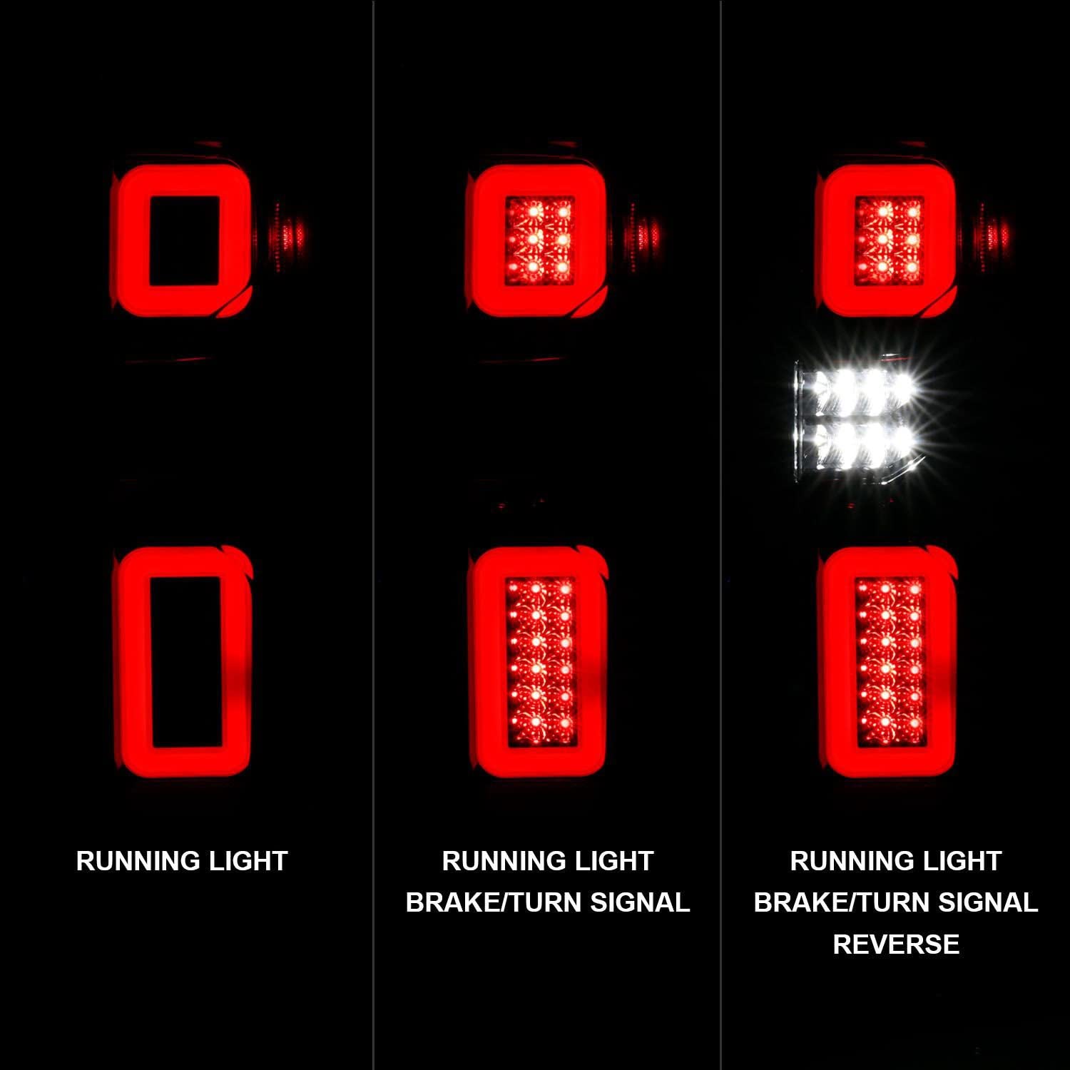 19-21 Chevy Silverado ANZO USA Aridex Full LED Tailights Black Housing Smoke Lens G2 (w/C Light Bars) (311415)