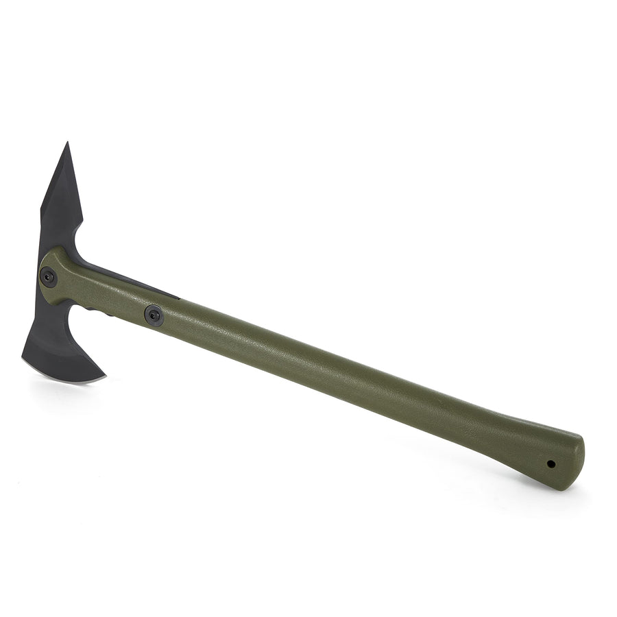 Drop Forged Cold Steel Tomahawk Survival Hatchet - Great for Camping, Survival, Outdoors and Chopping Wood, Trench Hawk - OD Green