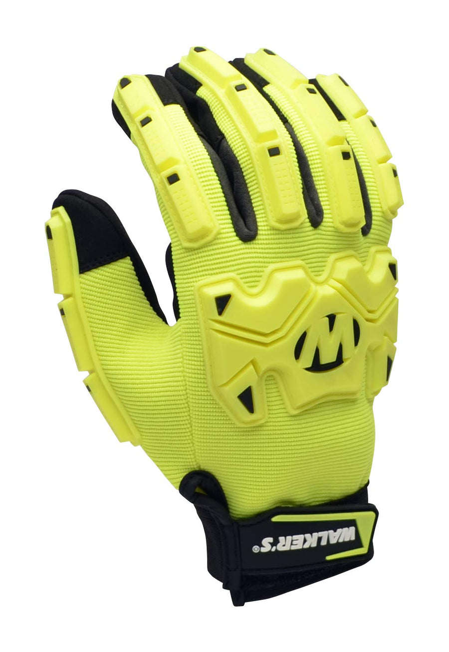 Men's Walker's Impact Resistance Poly Glove | Durable Anti-Shock Polyurethane EN388 Padded Work Safety Glove w/Impact Bumpers, X-Large