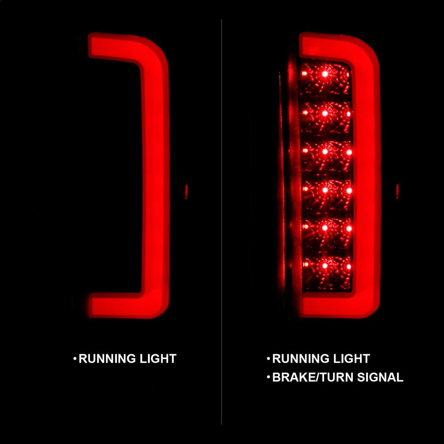 1987-1996 Ford F-150 ANZO (311351) LED Taillights Black Housing Smoke Lens (Pair)