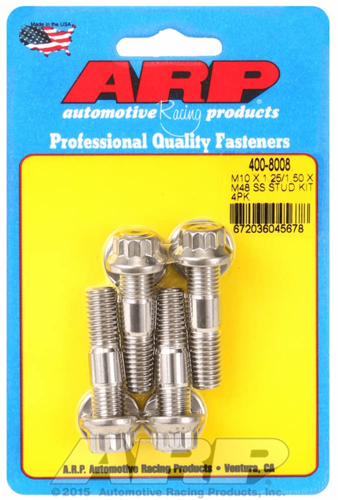 Broached ARP 400-8008 Stud Kit (M10 X 1.25/1.50 X 48mm broached Stud 4pcs)