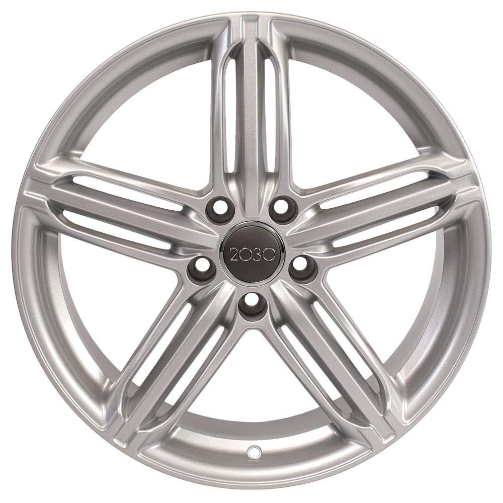 18 Inch OE Wheels AU12 Rim Fits RS6 Style 5x112 18x8 Gloss Silver - Hollander 58840 (1)