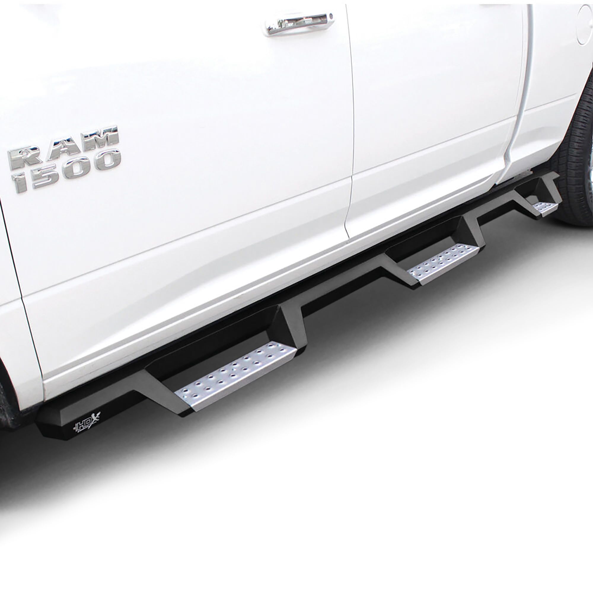 Westin HDX 56-5343252 Stainless Drop Wheel to Wheel Nerf Bars fits 2009-2018 Ram 1500 2019-2024 Ram 1500 Classic 2010-2018 Ram 2500 3500 Crew Cab 6'5" Bed Textured Black Pair