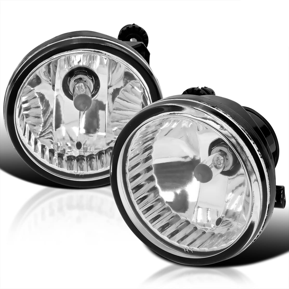 Clear Lens Fog Lights Spec-D Tuning +9006 Bulbs+Switch Compatible with Toyota Highlander 2004-2007, 04-09 Prius, 04-05 Scion Xa, L+R Pair Assembly