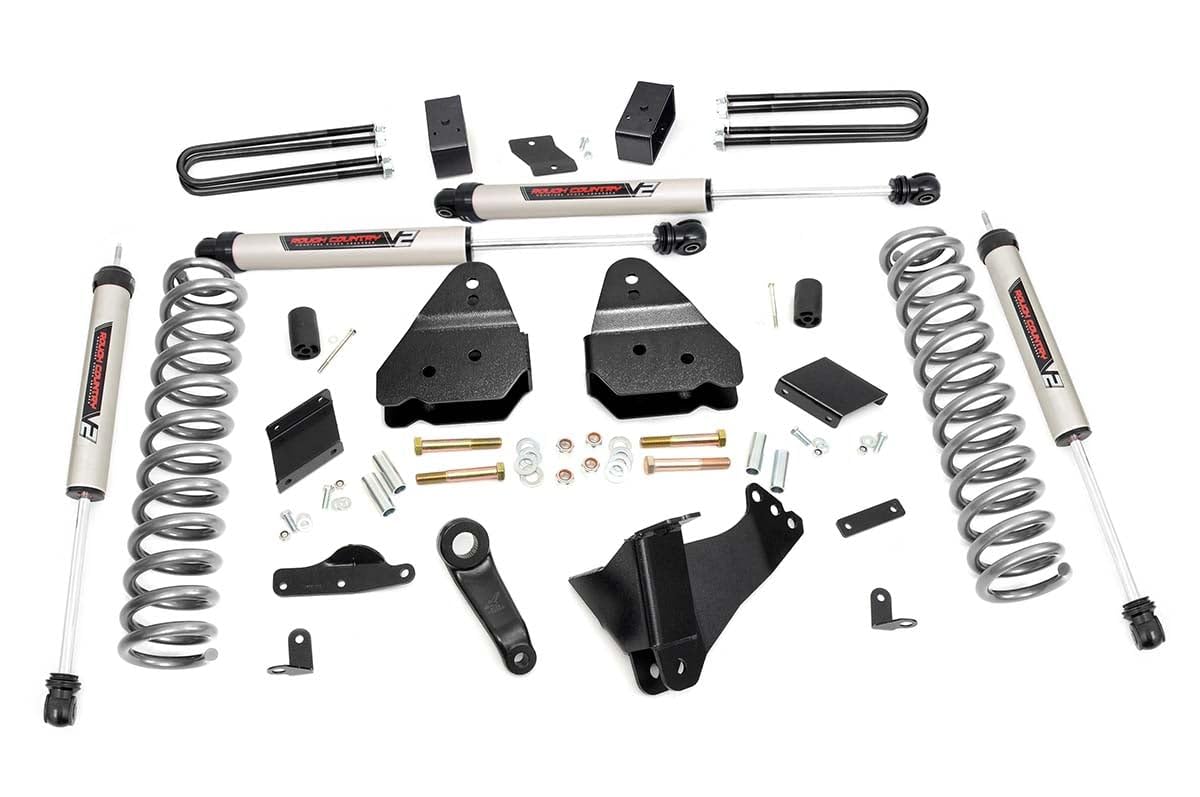 4.5" Rough Country Lift Kit w/V2 Shocks for 11-14 Ford Super Duty 4WD - 56370