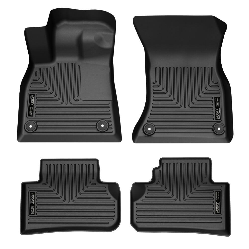 Husky Liners Floor Mats Weatherbeater | Fits 2018-2024 Audi Q5 & SQ5 | Front & 2nd Row, 3-pc Black - 95941
