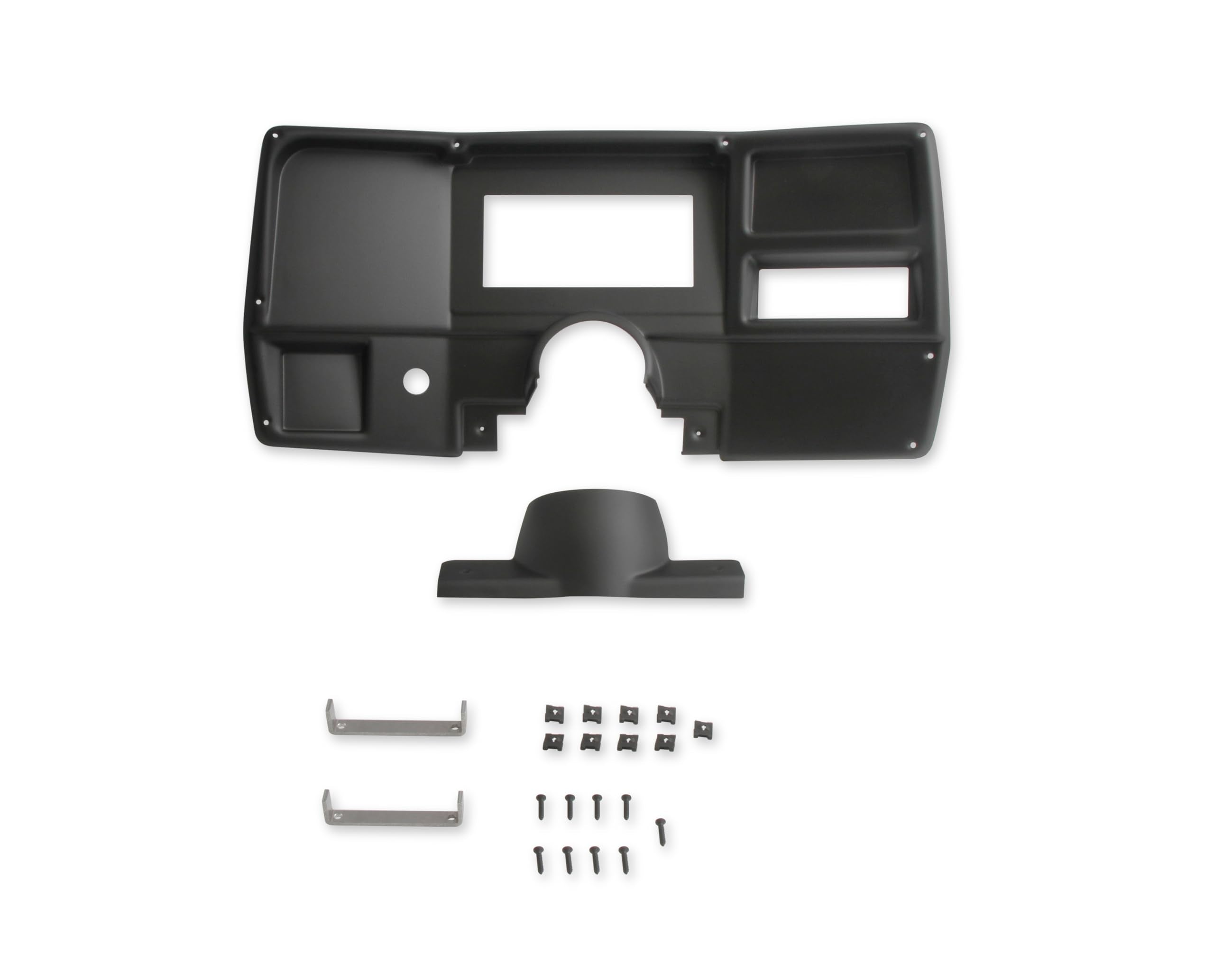 Dash Bezel Holley EFI 553-398 without A/C Vent Openings - Black