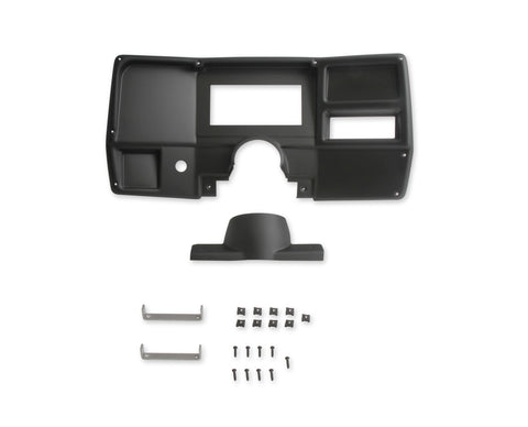 Dash Bezel Holley EFI 553-398 without A/C Vent Openings - Black