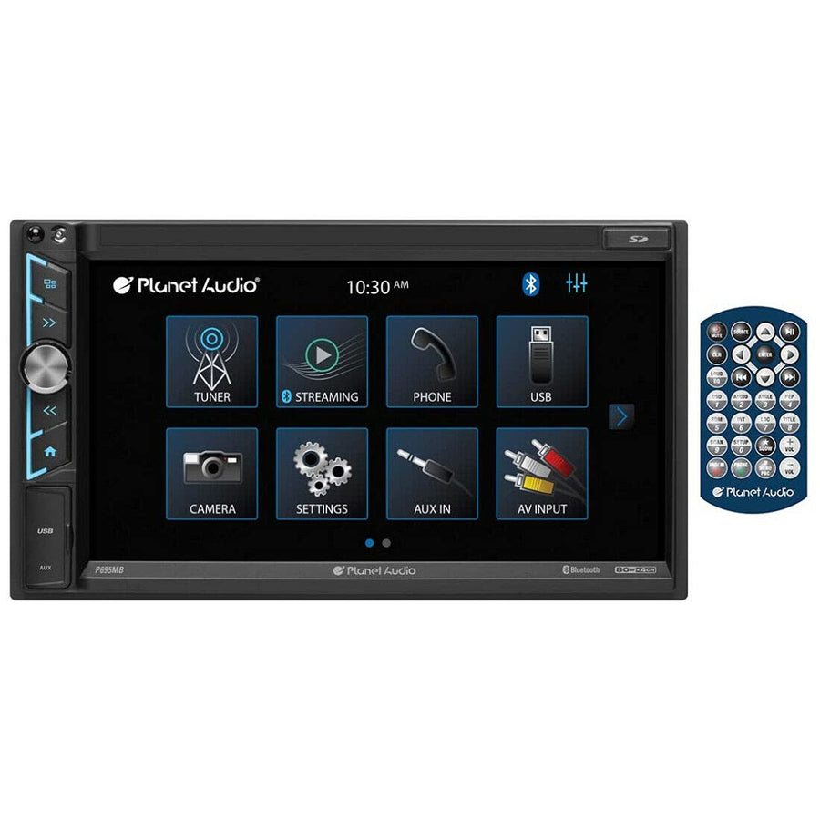 Car Stereo System Planet Audio P9695B - A-Link (Screen Mirroring), 6.95 Inch Double Din, Touchscreen, Bluetooth Audio and Calling Head Unit, AM/FM Radio Receiver, CD Player, USB, Hook Up To Amplifier