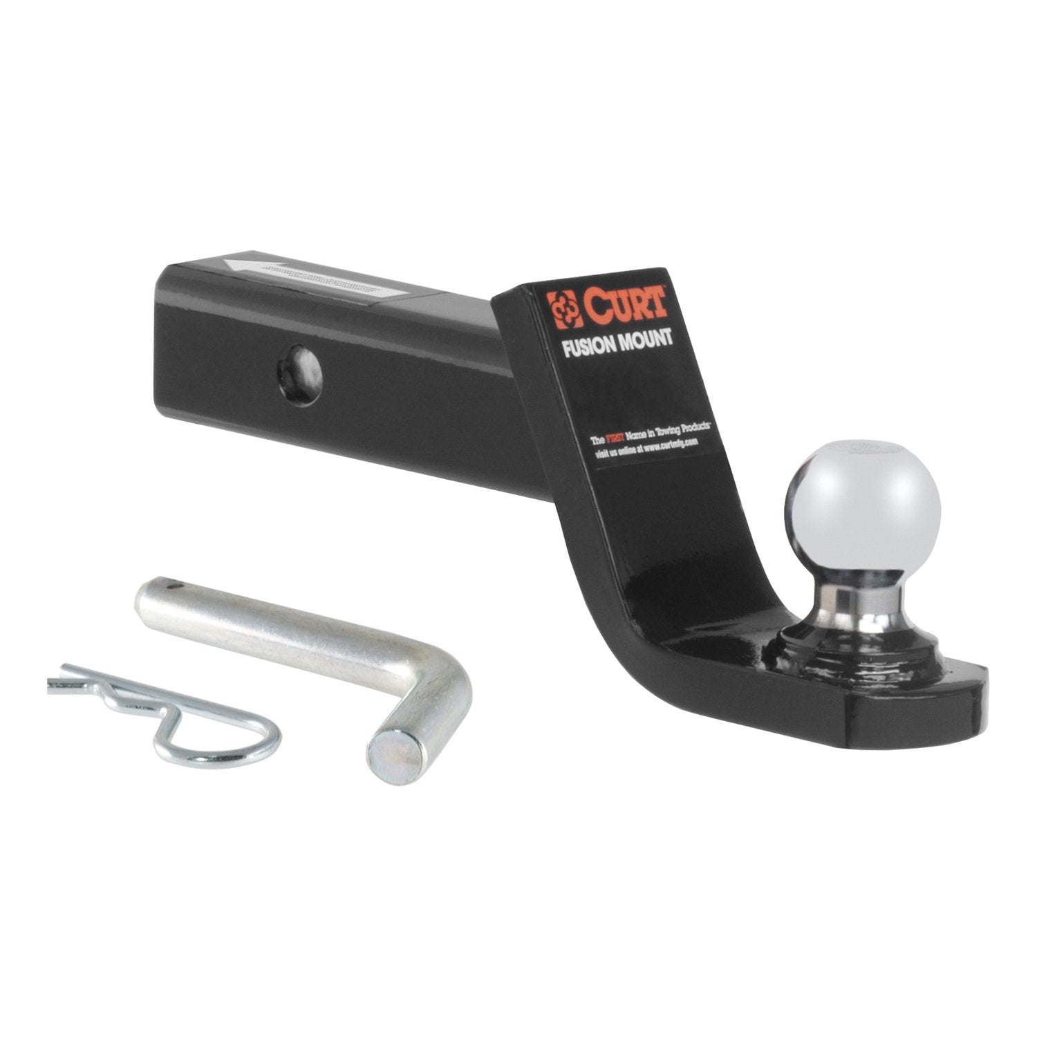 CURT Fusion Trailer Hitch Mount with 1-7/8-Inch Ball & Pin, 2-Inch Receiver Fits, 5,000 lbs, 4-Inch Drop