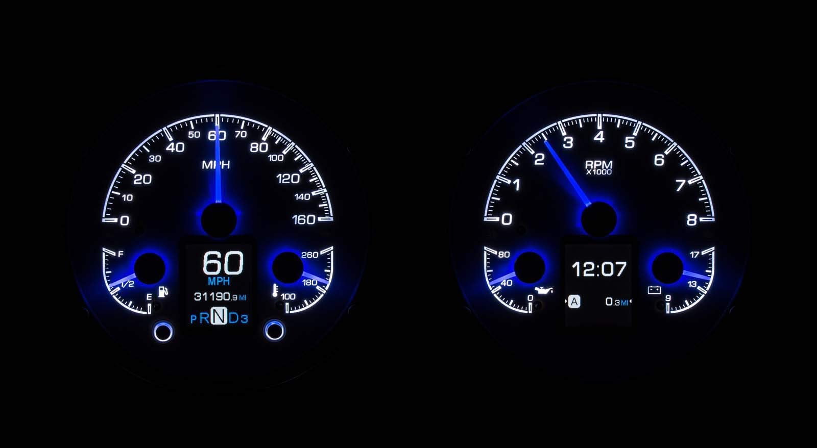 Dakota Digital Customizable Gauge Kit 67 68 Chevy Camaro Silver Alloy HDX-67C-CAM-S