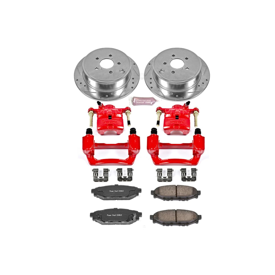 Power Stop 1-Click Performance Brake Kit with Caliper For Subaru Forester 2009-2013, Subaru Impreza KC4631 2008-2014 [Model Specific]