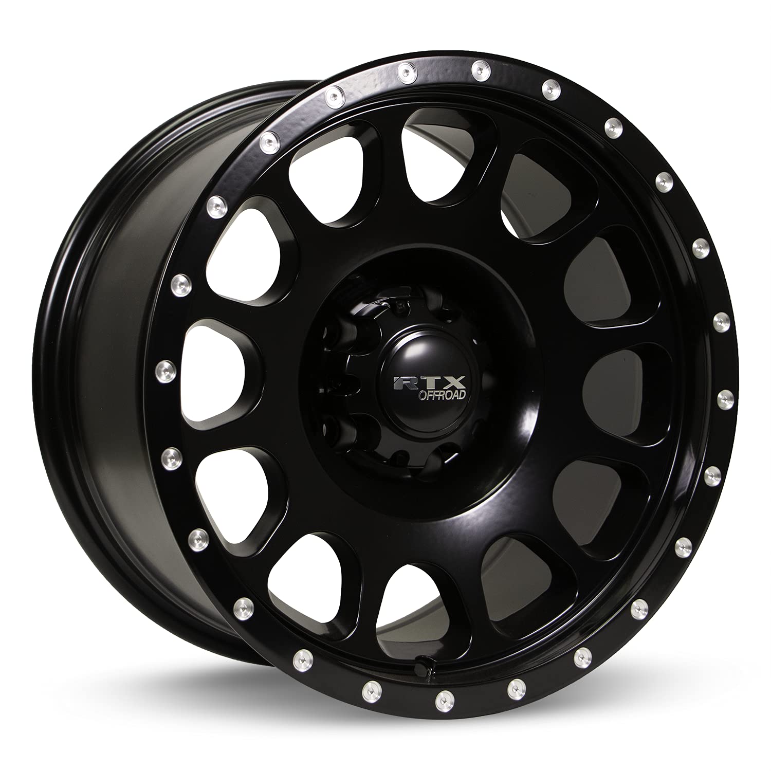 Custom RTX BAJA Wheel - 17x9, 0 Offset, 5x127 Bolt Pattern, 71.5mm Hub - Satin Black with Milled Rivets Rim