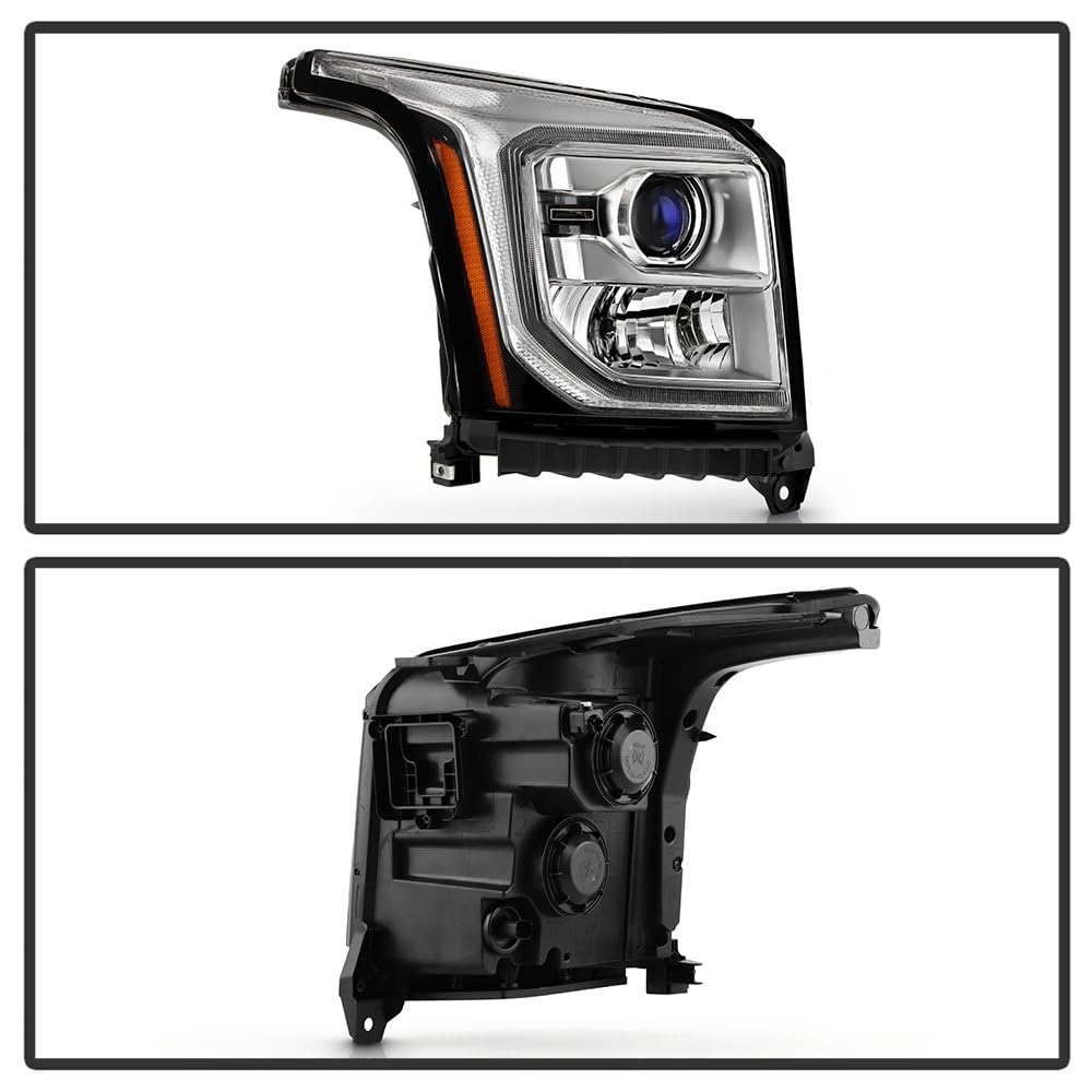 GMC Yukon & Yukon XL 2015-2020 Spyder (POE) Halogen Only w/LED DRL & Signal Projector Headlight - Low Beam-H11(Included) ; High Beam-HB3(Included) ; - OE Right