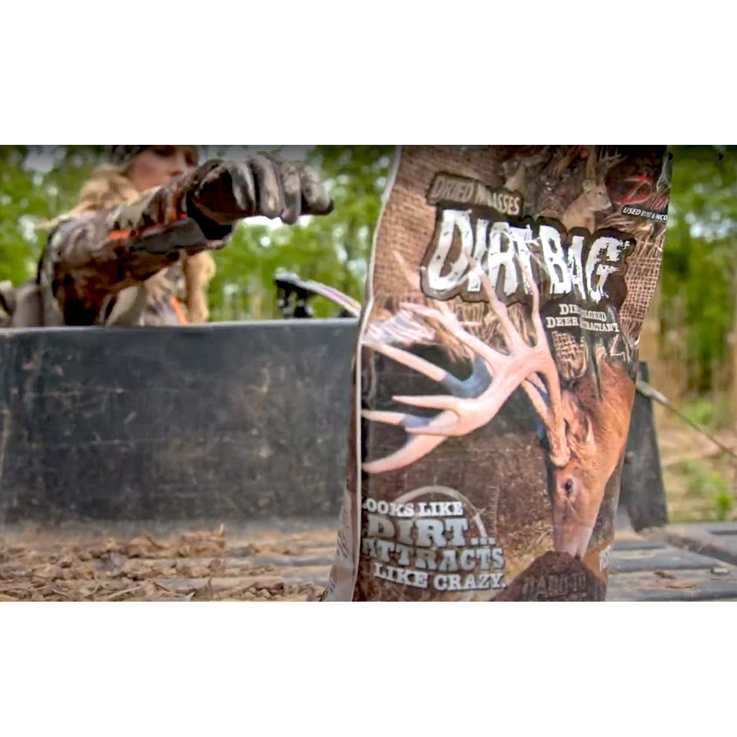 DirtBag EVOLVED HABITATS 5 lb Powder Dirt-Colored Glo-Cote UV Enhanced Visible Deer Attractant with Molasses Flavor - Long-Lasting Lick Food Supplement Deer Feed