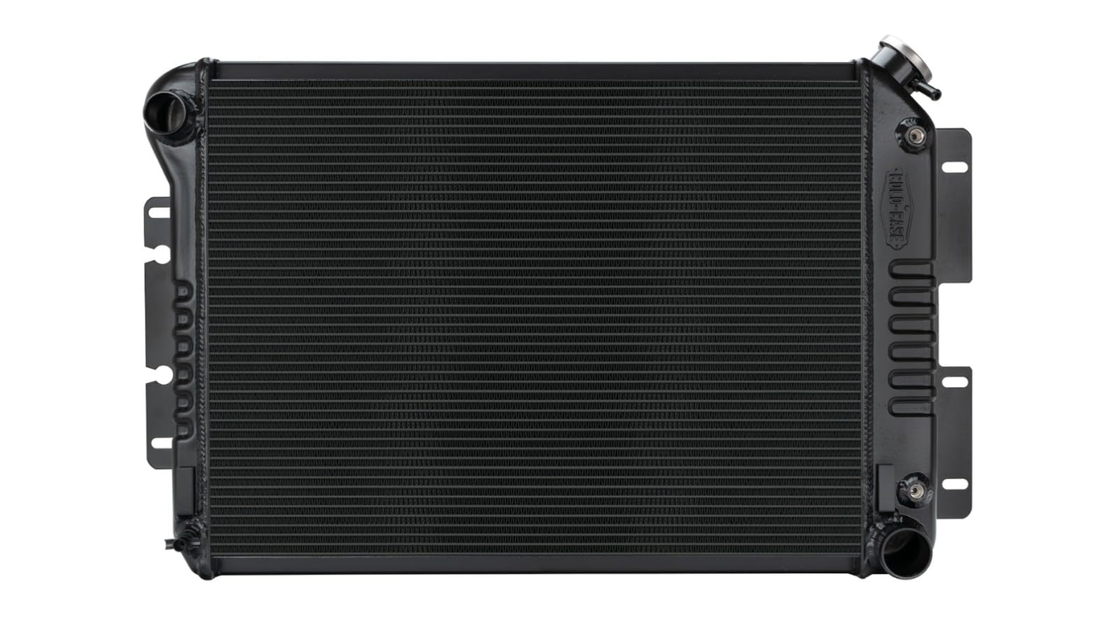 COLD - CASE Black Night Rider Series Cold Case Radiator, 27.5 in W x 18.5 in H x 3 in D, Driver Side Inlet, Passenger Side Outlet, Aluminum, Black Paint, Automatic