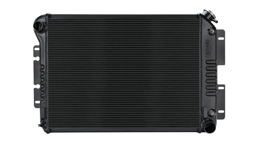 COLD - CASE Black Night Rider Series Cold Case Radiator, 27.5 in W x 18.5 in H x 3 in D, Driver Side Inlet, Passenger Side Outlet, Aluminum, Black Paint, Automatic