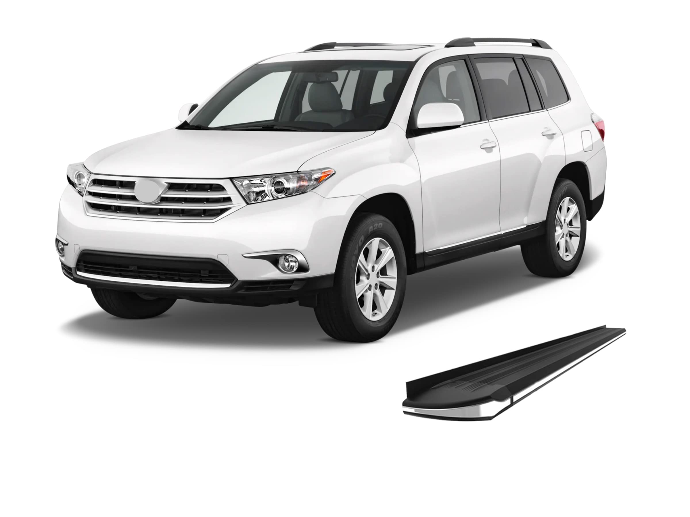 Exceed Black Horse Running Boards Compatible with 2008-2013 Toyota Highlander-EX-TYHG