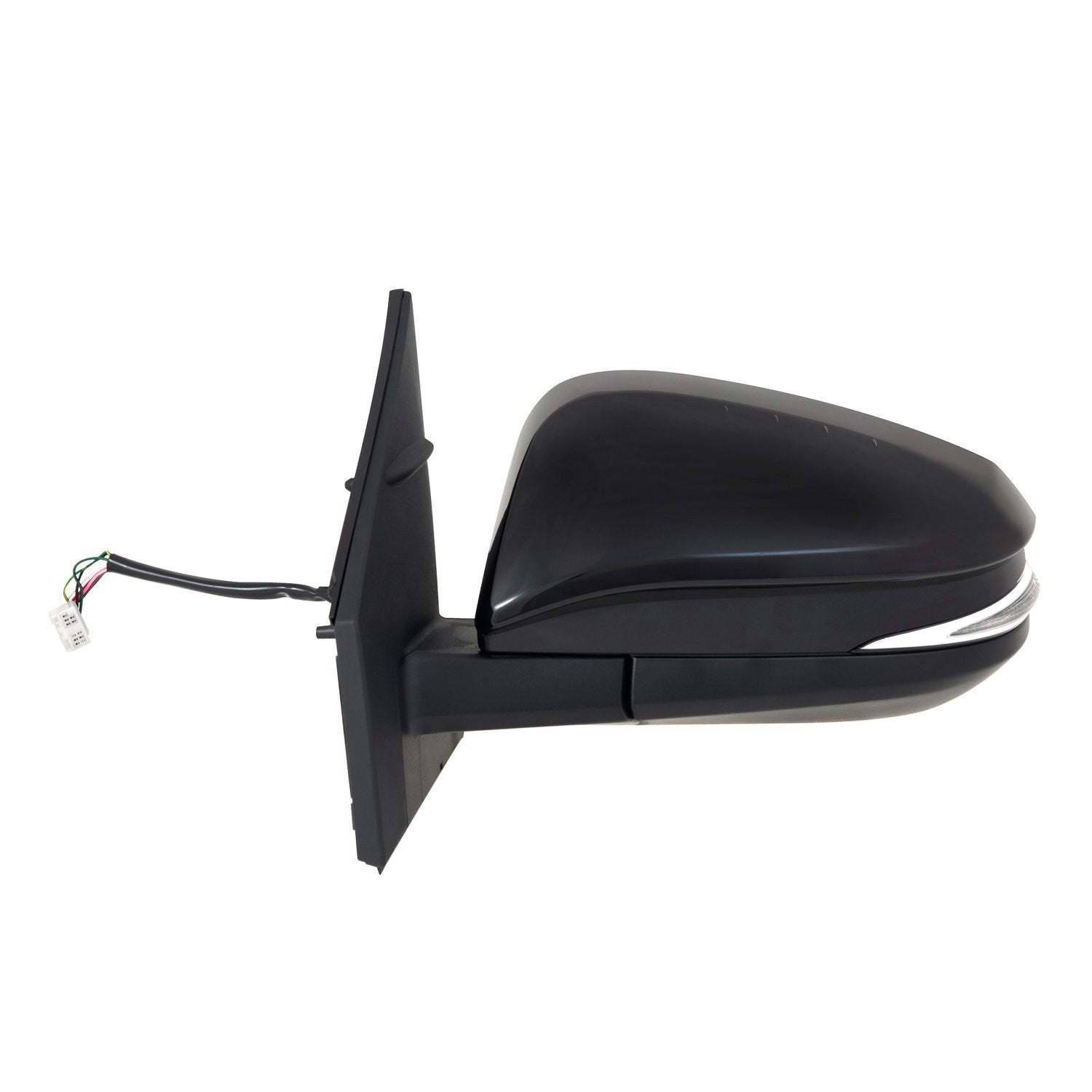 Mirror Driver Side for Toyota RAV4, Textured Black w/PTM Cover, w/Turn Signal, w/Blind Spot Detection, Foldaway, Heated Power