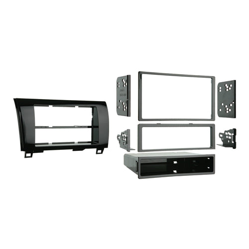 Metra 99-8220CHG Dash Installation Kit Single/Double DIN for 2010-Up Toyota Tundra Vehicles (High Gloss Charcoal)