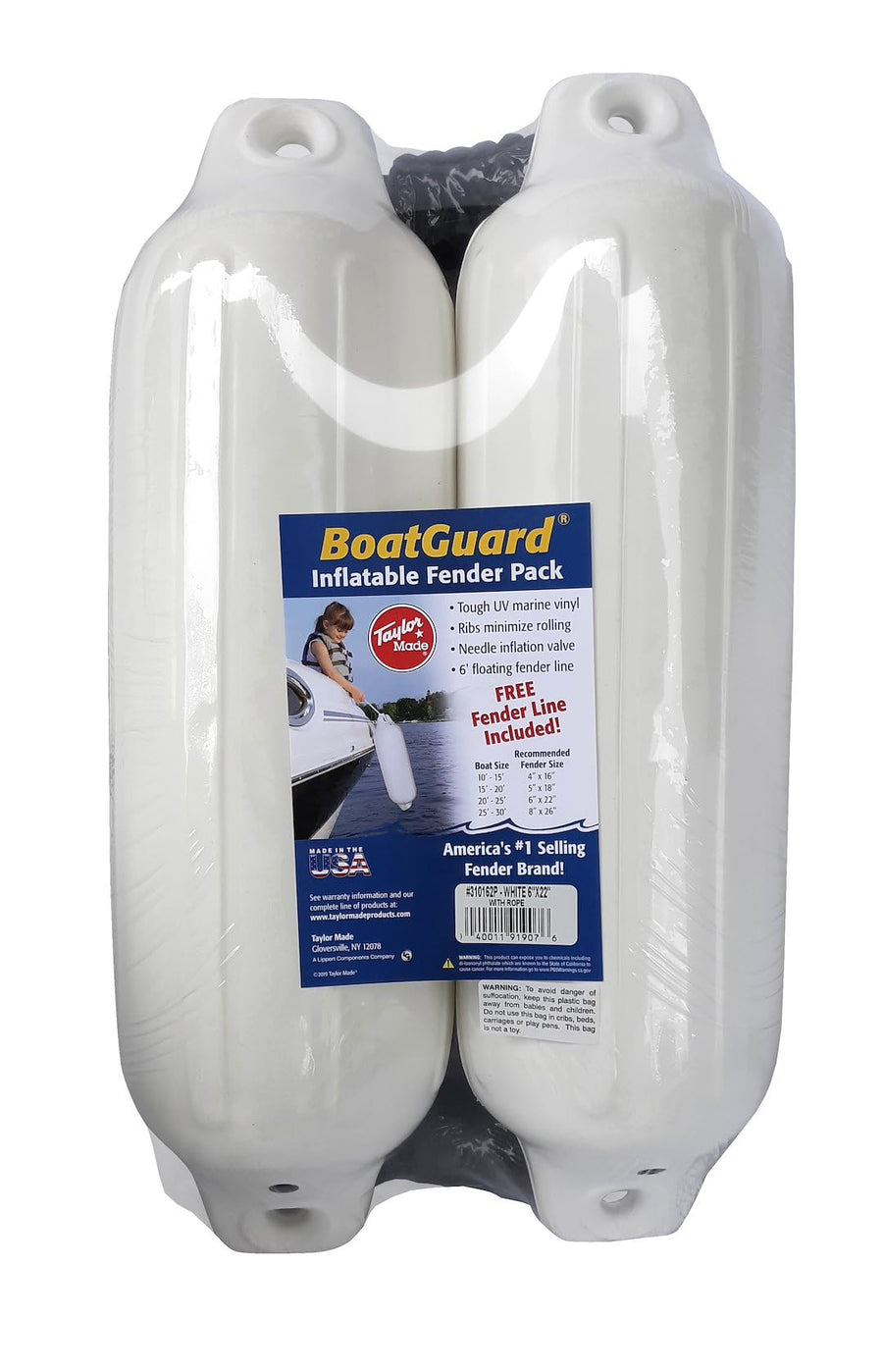 Taylor Made 4" X 16" Bg 2 Pk. White W/Blk. Rope 310132P