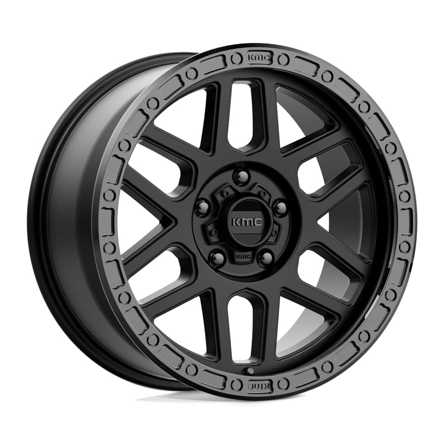 MESA KMC Wheels 17X9 5X5.05.71 18mm SATIN BLACK WITH GLOSS BLACK LIP - KM54479050718