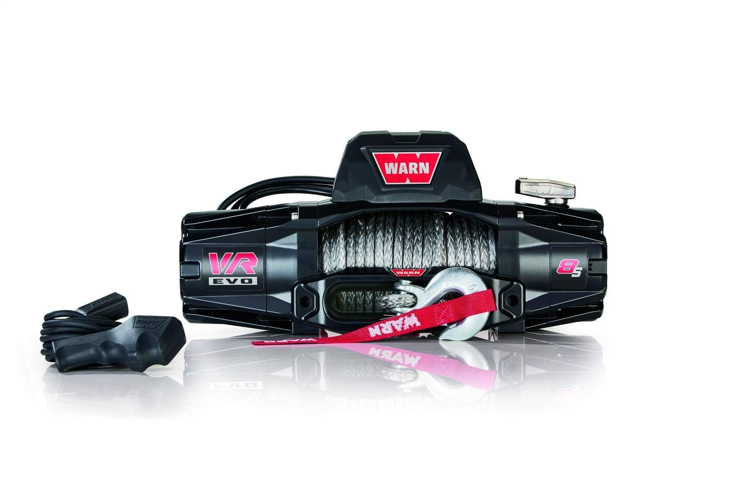 8-S WARN VR EVO Electric 12V DC Winch – 8,000 lb Pulling Capacity, Synthetic Rope, IP68 Waterproof, High-Performance Off-Road Recovery Winch for Jeeps, SUVs, and Light Trucks