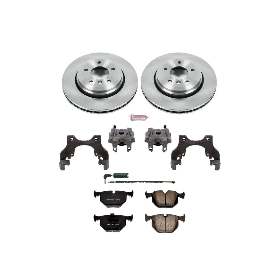 Power Stop KCOE5729 Replacement Autospeciality Rear Caliper Kit- OE Rotors, Ceramic Brake Pads, Calipers For BMW 330Ci 2006 [Model Specific]