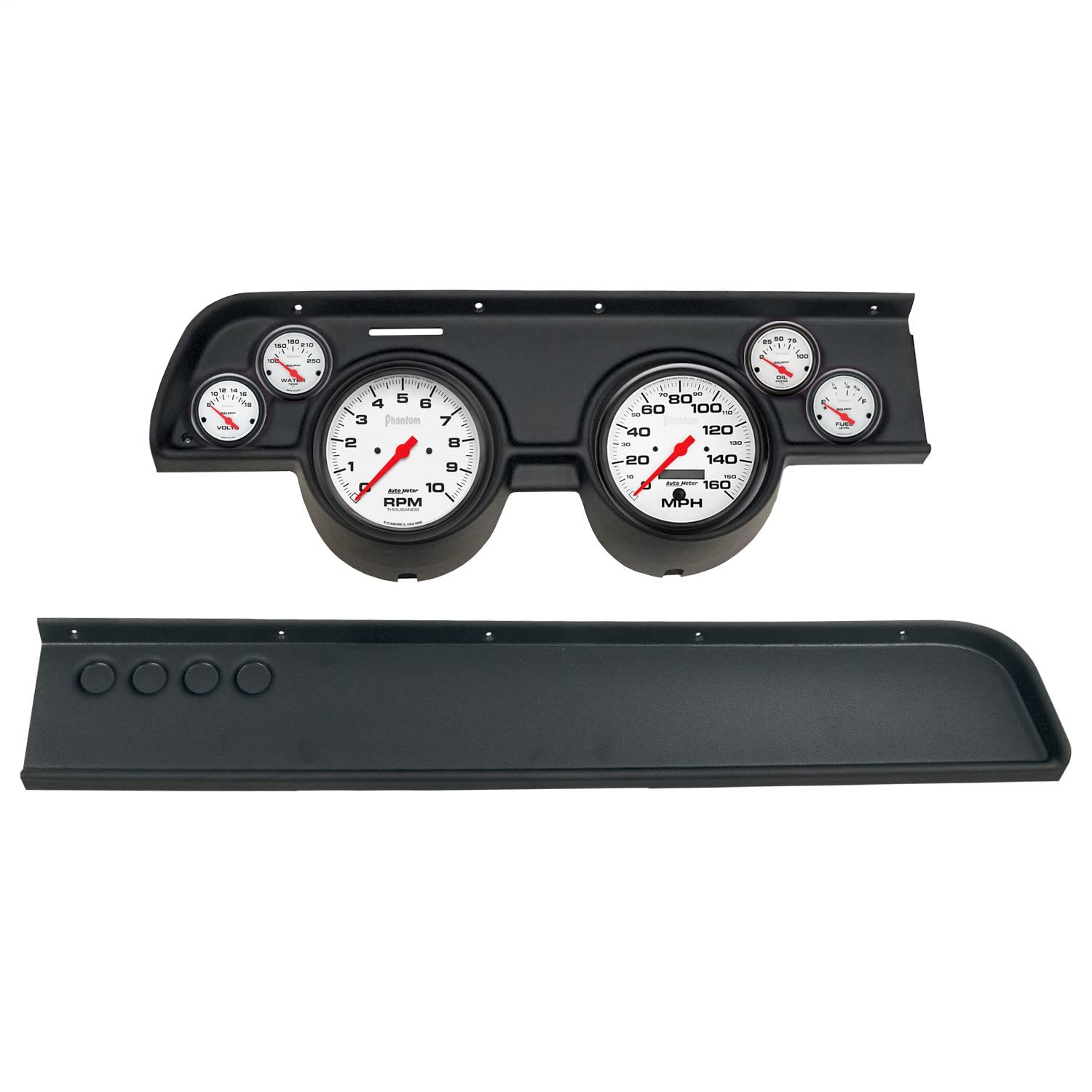 AutoMeter Dash Kit Direct Fit, (3 3/8" X2, 2 1/16" X4), MERC Cougar No Ac 67-68, Phantom (2114-09)