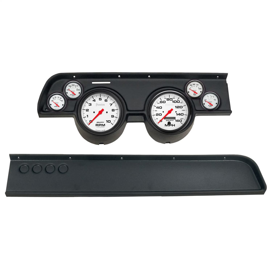 AutoMeter Dash Kit Direct Fit, (3 3/8" X2, 2 1/16" X4), MERC Cougar No Ac 67-68, Phantom (2114-09)