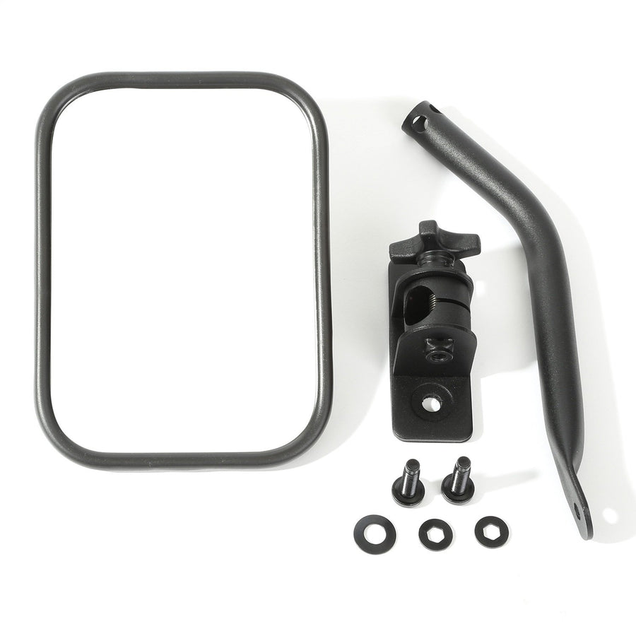Quick Release Mirror, Rugged Ridge | Rectangular, Textured Black | 11025.18 | Fits 1997-2018 Jeep Wrangler