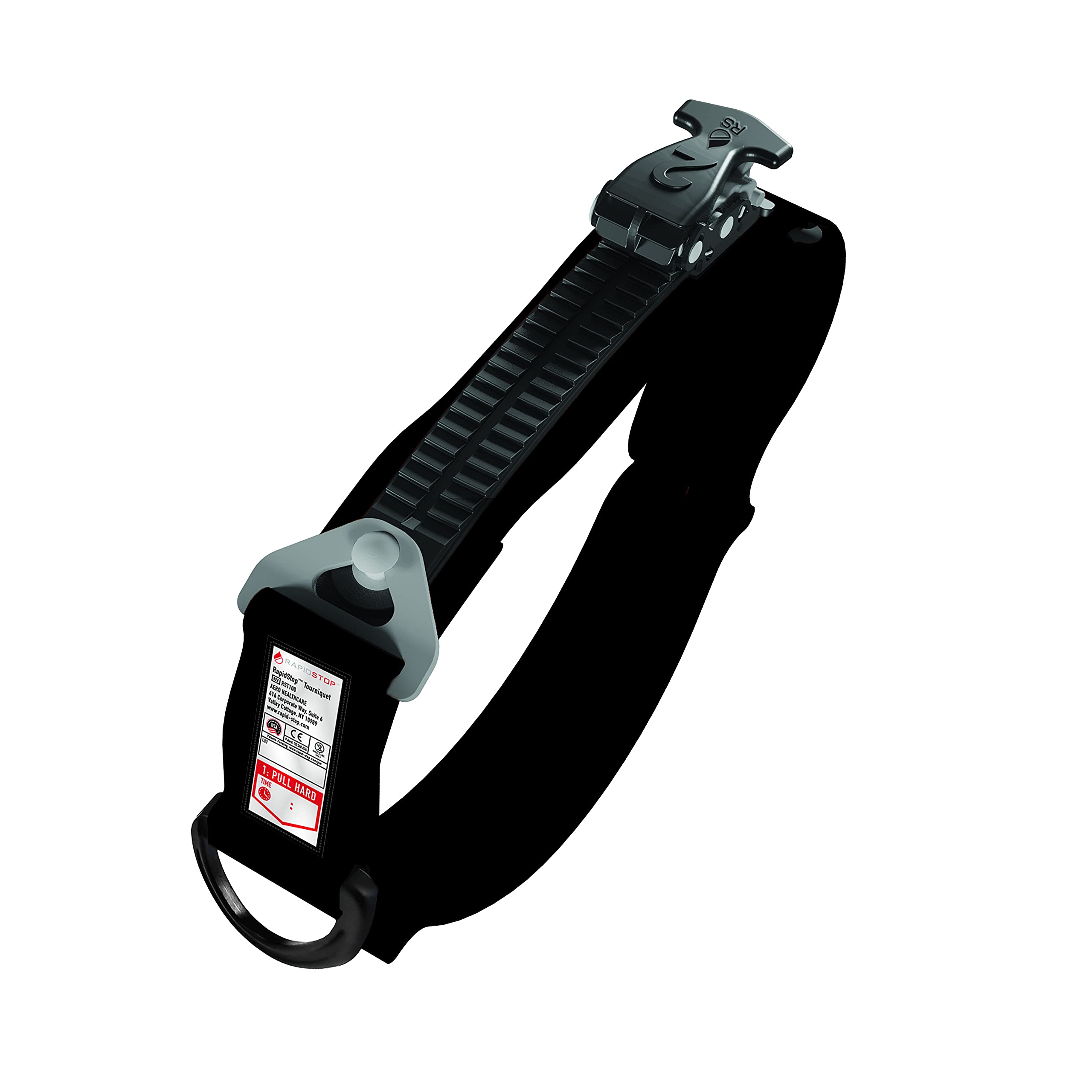 Aero Healthcare RAPIDSTOP RST100 Black Tourniquet for Emergency Outdoor First Aid Tactical Life Saving Hemorrhage Control, Single-Handed Operation of Hemostatic Bandage. MADE IN THE USA
