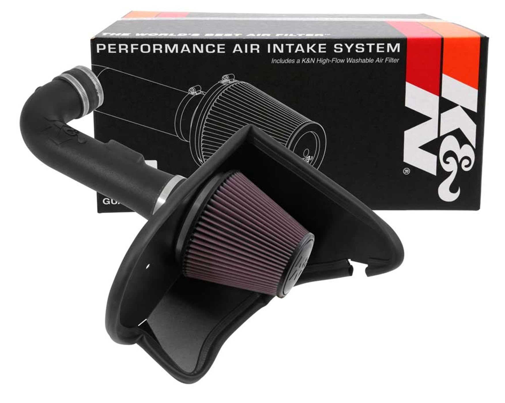 Cold Air Intake System K&N: High-Flow Air-Filter, Increase Performance & Horsepower: Compatible with 2016-2020 CHEVROLET Camaro, 63-3094