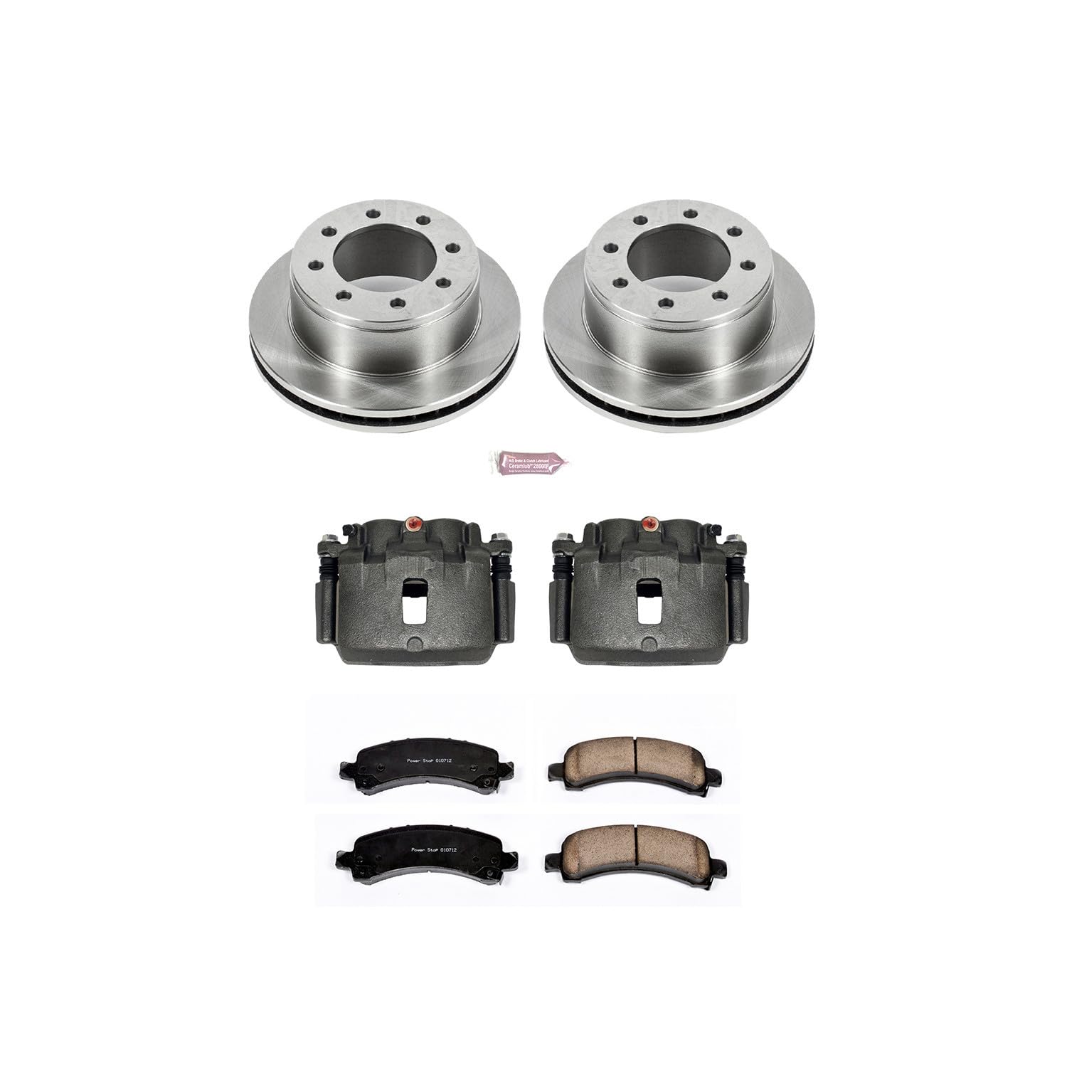 Power Stop KCOE2044 Autospeciality Rear Brake Caliper Kit- Brake Rotors, Ceramic Brake Pads, Brake Calipers