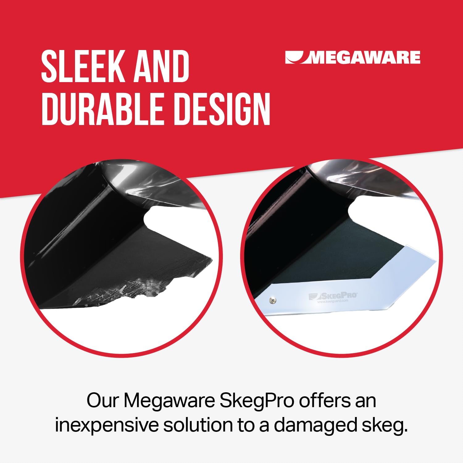KEELGUARD MEGAWARE 663 SKEGPRO - Fits Yamaha 150-175hp 2 & 4 Str 1984-Present, 200hp 2.8L Inline-4 2012-Pres, 350 5.3L V8 2007-2019 Stainless Steel Skeg Protector Guard Against Damage