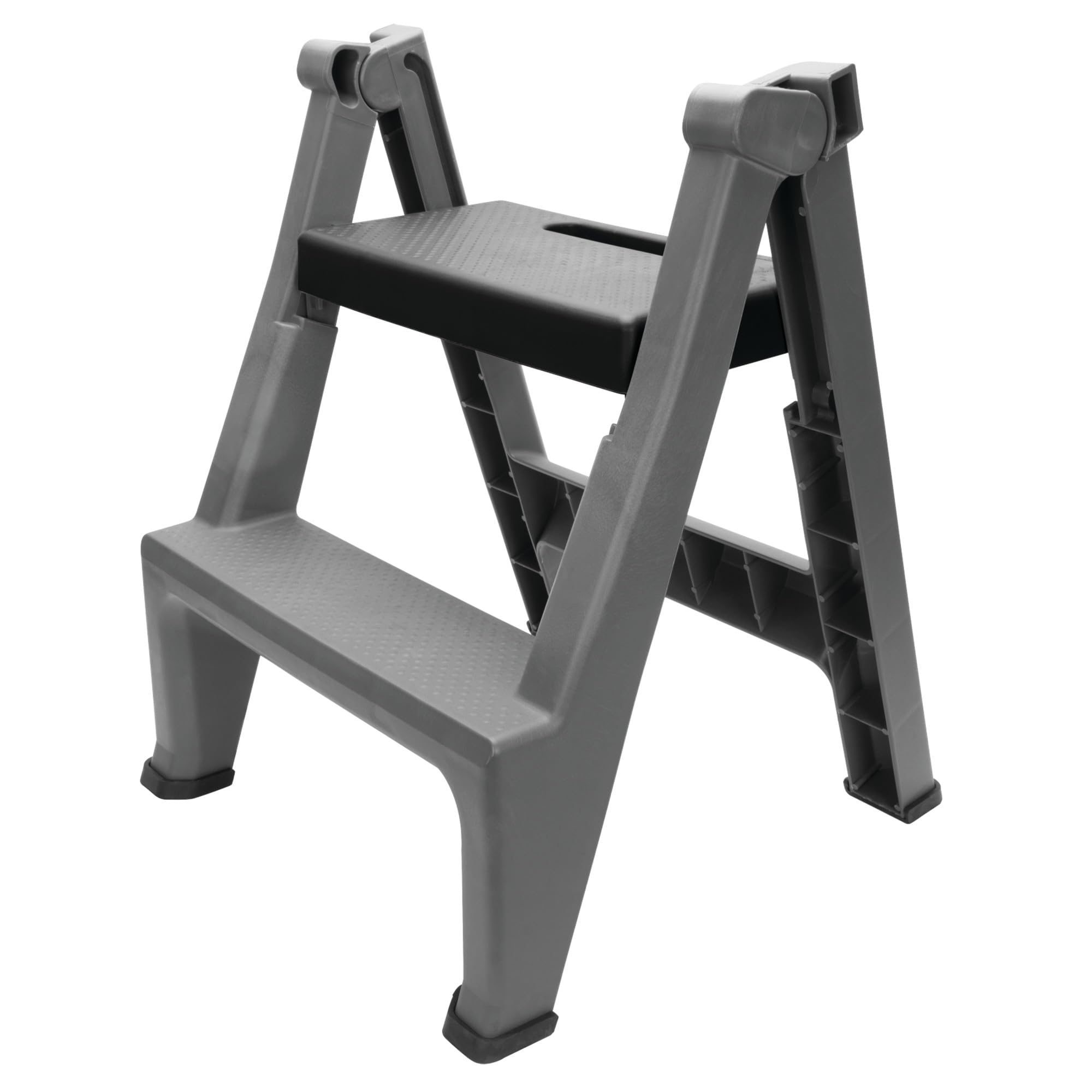 Heavy Duty Performance Tool W85040 2-Step Folding Ladder, 300lb Weight Capacity, Slip-Resistant Tread and Compact Foldable Design for Easy Storage
