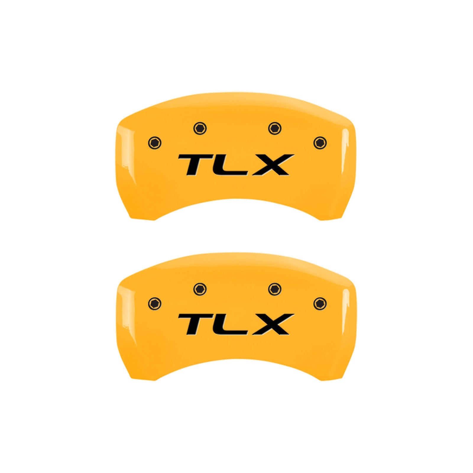 MGP 39018STLXYL Caliper Covers Yellow (Set of 4, Engraved Front: Acura - Engraved Rear: TLX, Yellow powder coat finish, black characters)