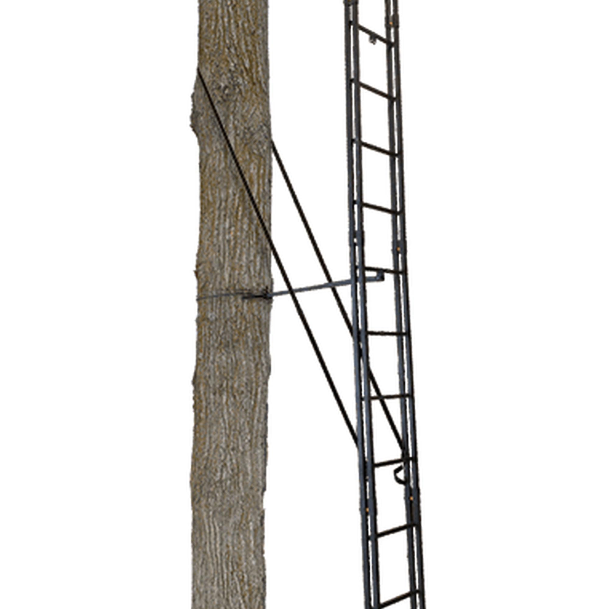 Muddy Skybox Deluxe 1-Person Steel Ladder Tree Stand, 20 ft Tall, 350 lb Capacity - Heavy-Duty Hunting Treestand with Flex-Tex Seat, Safety Harness, Adjustable Shooting Rail & Flip-Back Footrest