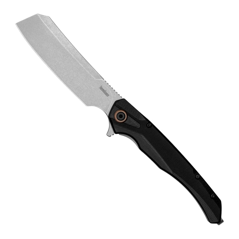 Kershaw Cleaver Strata Pocket Knife, Black, 4 Inch High-Carbon Steel Blade, EDC with Manual Opening, Deep-Carry Pocketclip, Everyday Carry Pocket Knife for Men and Women
