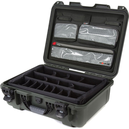 Nanuk 930 Large Series Lightweight NK-7 Resin Waterproof Hard Case with Lid Organizer and Padded Dividers, Olive